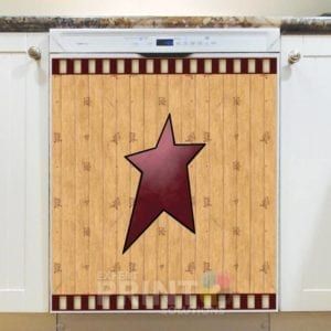 Primitive Red Barn Star Dishwasher Sticker