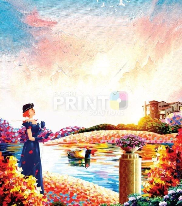 Lady in a Riverside Garden Dishwasher Sticker