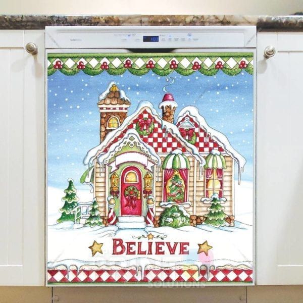 Christmas - Santa's Village #6 - Believe Dishwasher Sticker