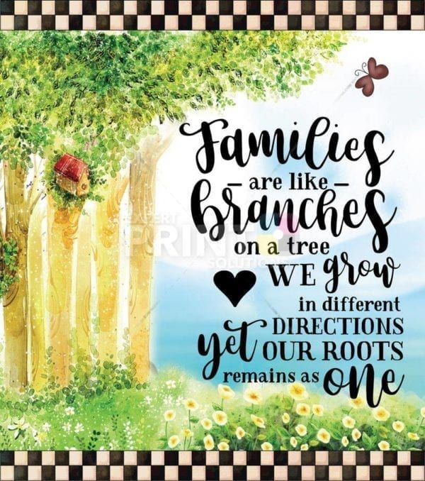 Beautiful Family Saying - Families are like Branches on a Tree, We Grow in Different Directions yet Our Roots Remains as One Dishwasher Sticker