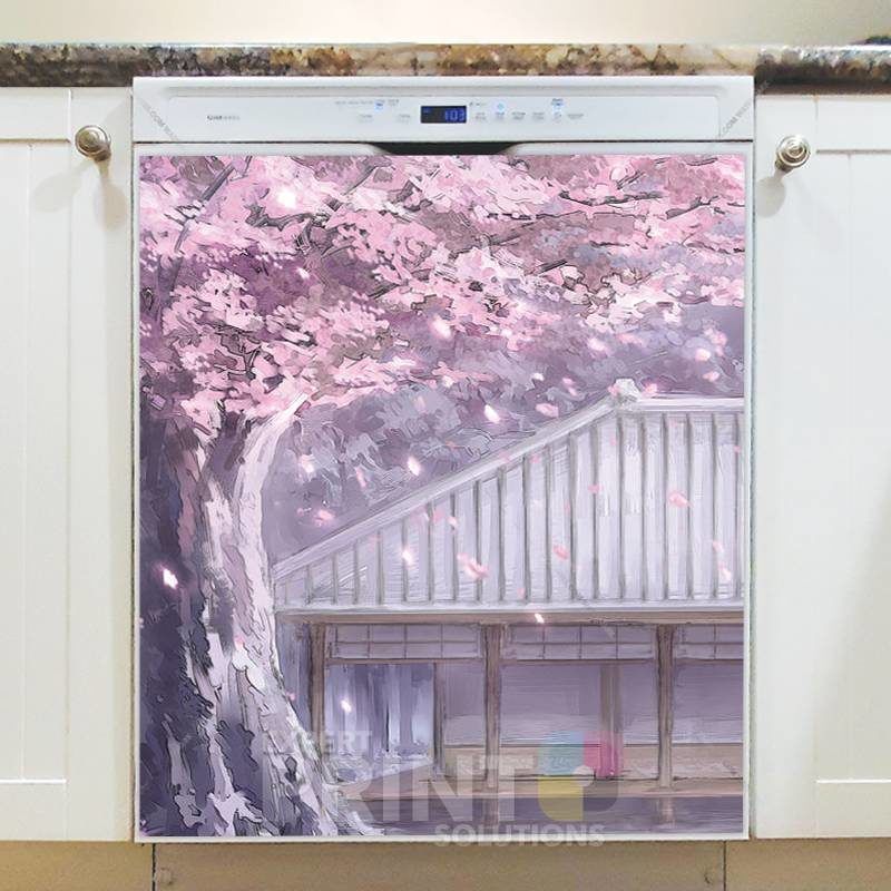 Pink Petal Rain Dishwasher Sticker