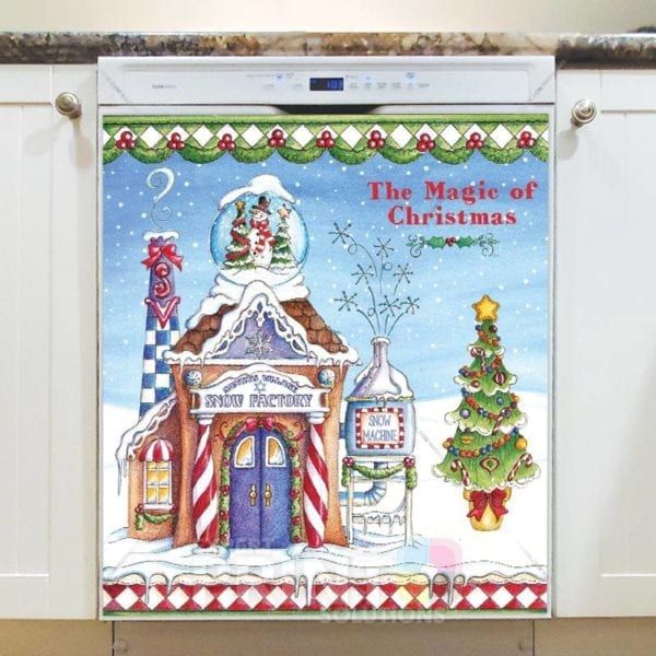Christmas - Santa's Village #3 - The Magic of Christmas Snow Factory Dishwasher Sticker
