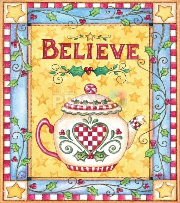 Christmas - Sweet Christmas Holiday #56 - Believe Dishwasher Sticker