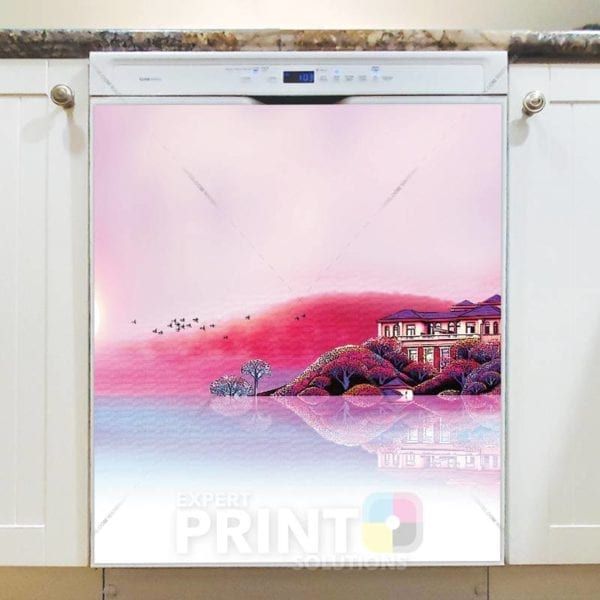 Fresh Pink Morning Dishwasher Sticker