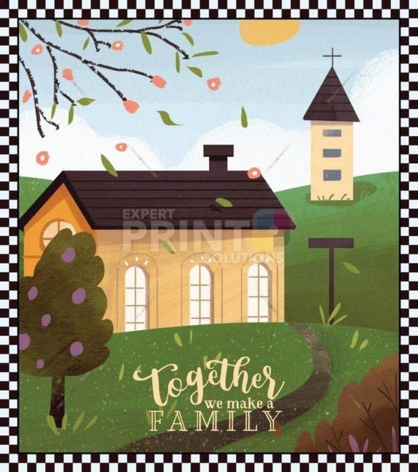 Cute Prim Country Village - Together We Make Family Dishwasher Sticker