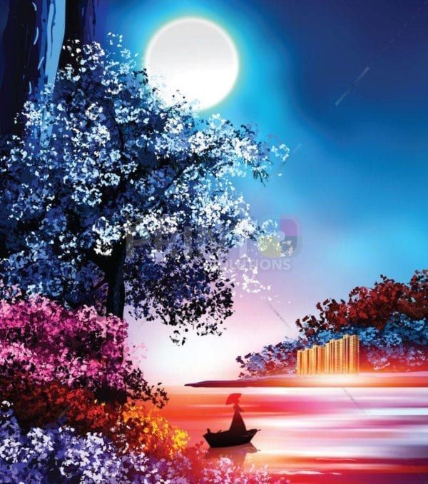 Colorful Night Dishwasher Sticker