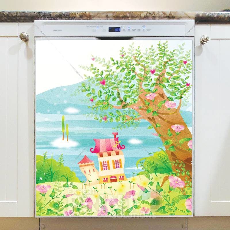 Adorable Summer Houses Dishwasher Sticker
