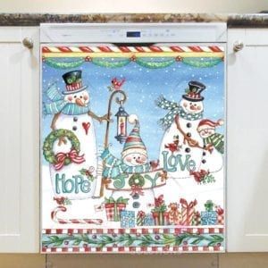 Christmas - Sweet Christmas Holiday #49 - Hope, Joy, Love Dishwasher Sticker