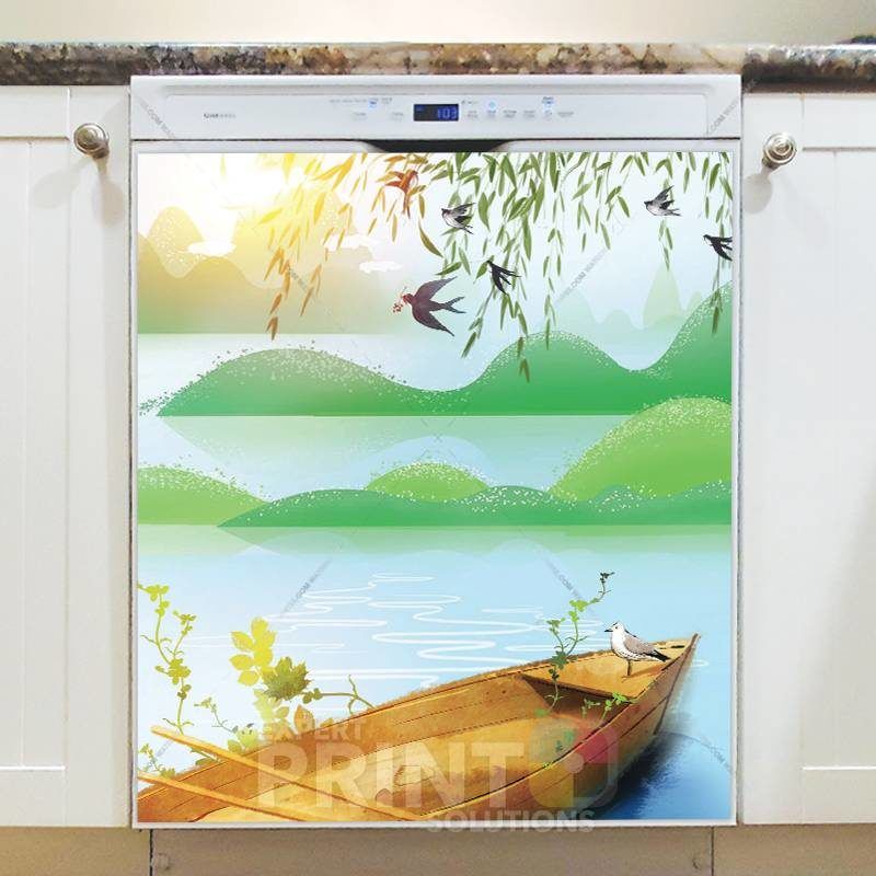River in the Morning Sun Dishwasher Sticker
