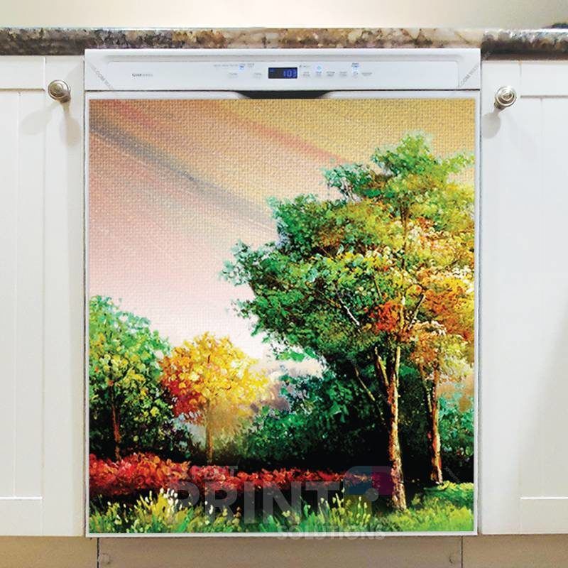 Autumn Trees and Rainbow #2 Dishwasher Sticker