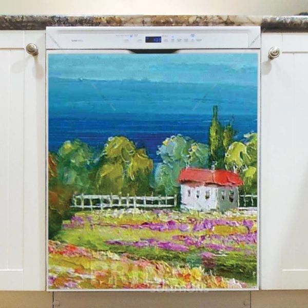 Cottage Beside the Sea Dishwasher Sticker