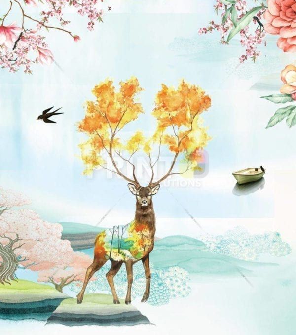 Magical Autumn Deer Dishwasher Sticker