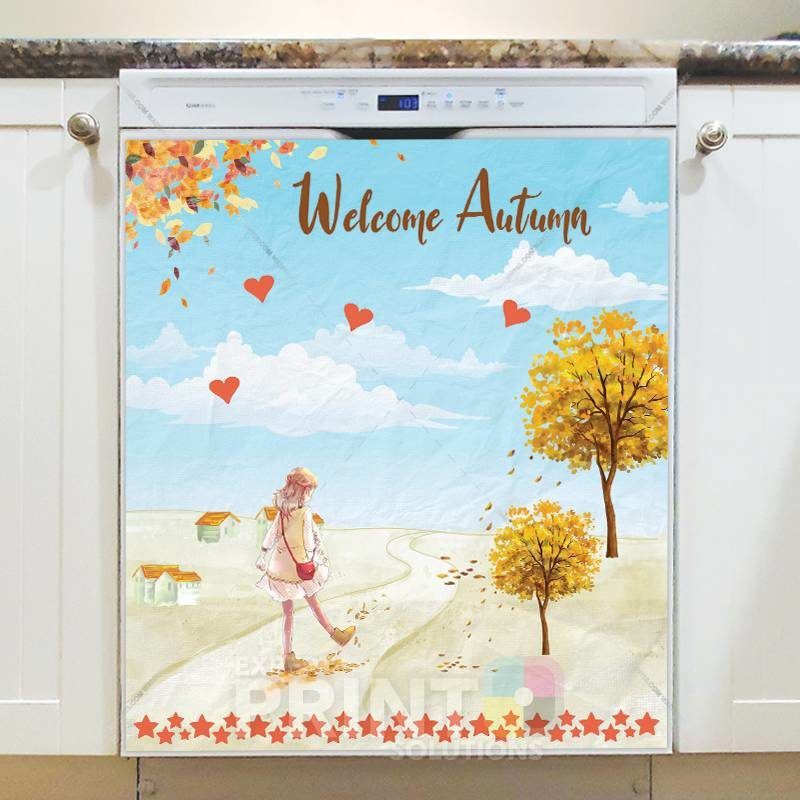 Lovely Cozy Autumn #3 - Welcome Autumn Dishwasher Sticker