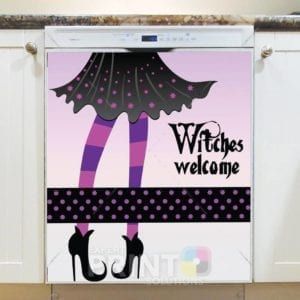 Cute Halloween Design #19 - Witches Welcome Dishwasher Sticker