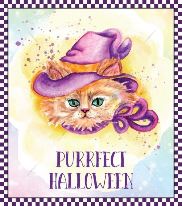 Cute Halloween Design #1 - Purrfect Halloween Dishwasher Sticker