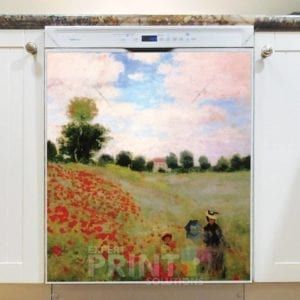 The Poppy Field near Argenteuil by Claude Monet Dishwasher Magnet