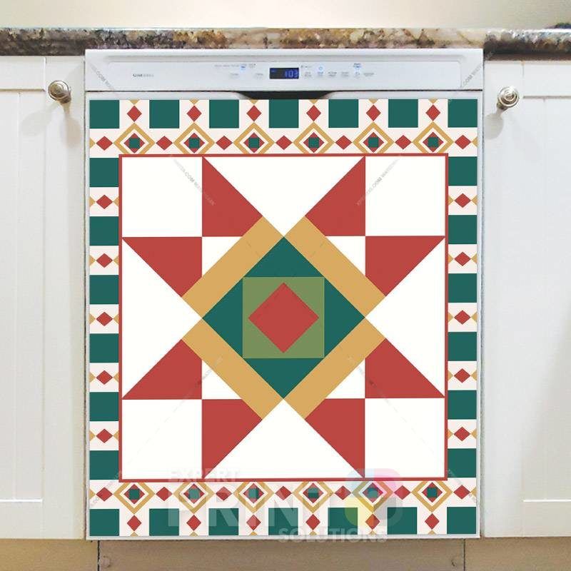 Beautiful Farmhouse Quilt Patchwork Design #1 Dishwasher Magnet