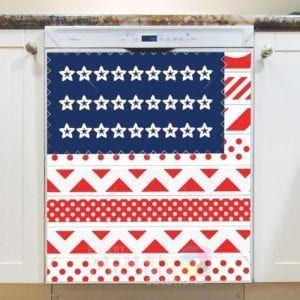 USA America Flag Patchwork Design Dishwasher Magnet