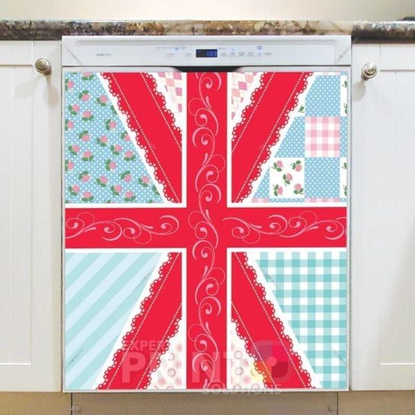 British Union Jack Patchwork Flag #3 Dishwasher Magnet