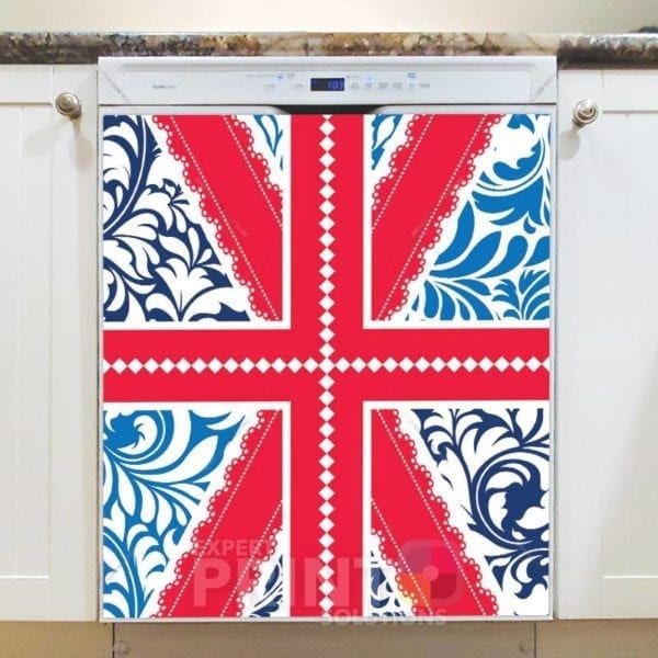 British Union Jack Patchwork Flag # Dishwasher Magnet