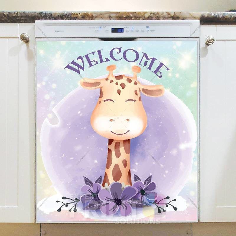 Cute Welcome Giraffe Dishwasher Magnet