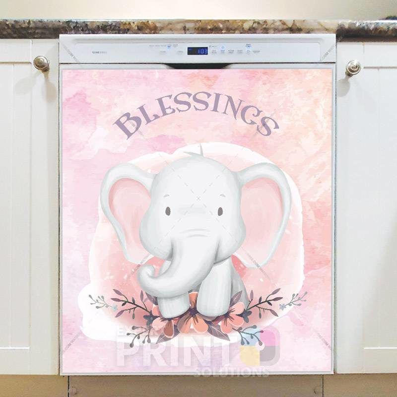 Cute Little Elephant Blessings Dishwasher Magnet