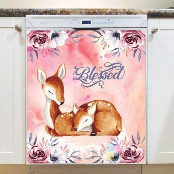 Blessed Deer Family Dishwasher Magnet