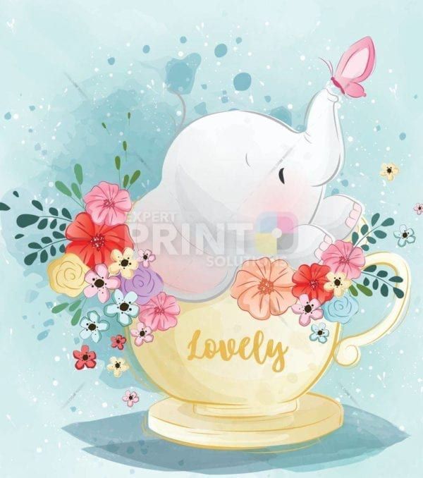 Little Teacup Elephant Garden Flag