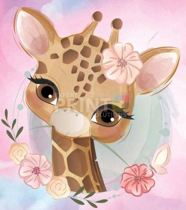 Sweet Giraffe Girl Garden Flag