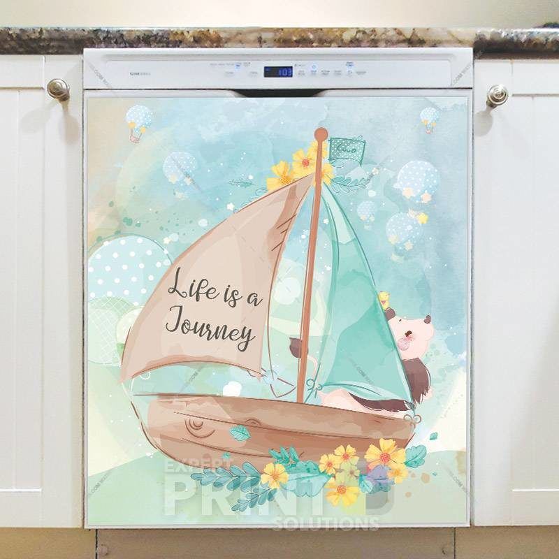 Hedgehog in a Sailboat Dishwasher Magnet