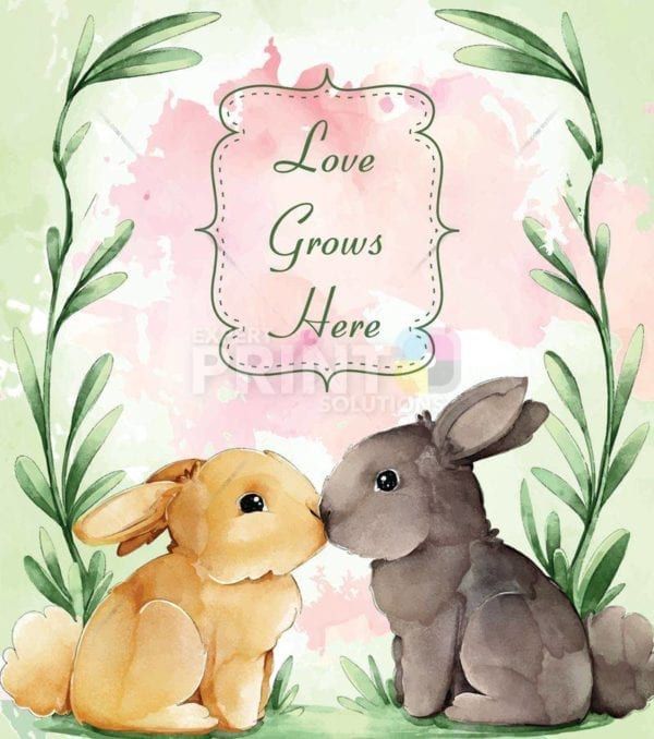 Cute Kissing Bunnies Garden Flag