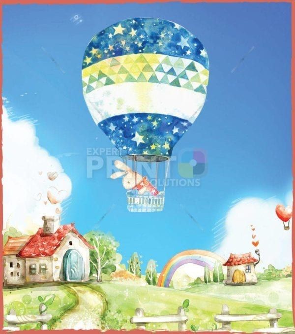 Bunny in a Hot Air Balloon Garden Flag