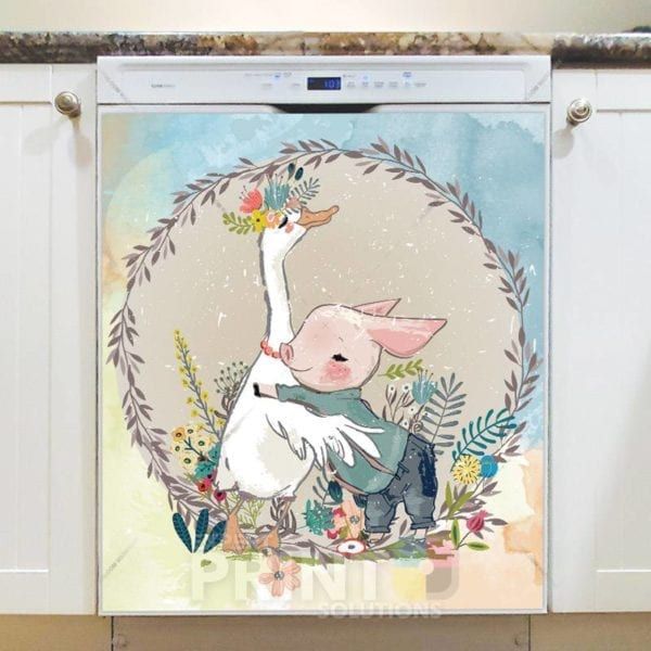 Piglet and White Goose Dishwasher Magnet