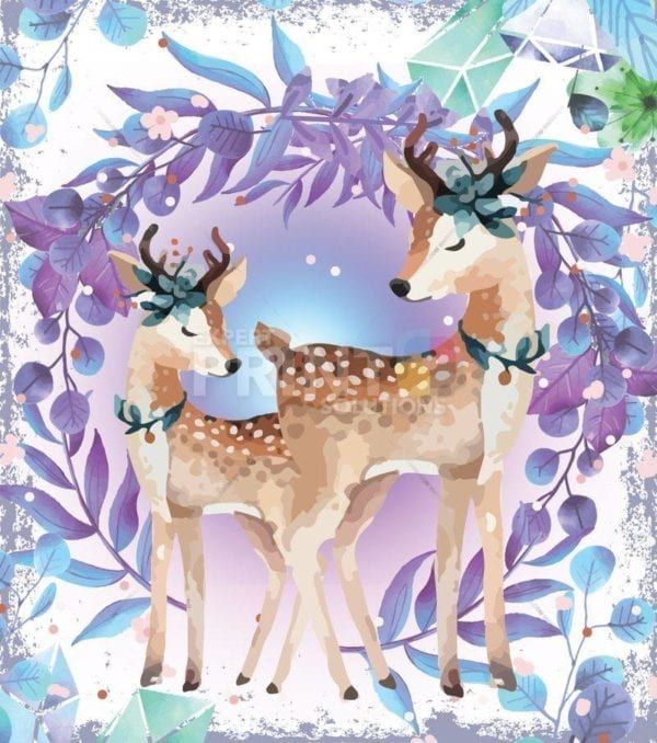 Mom and Baby Deer Garden Flag