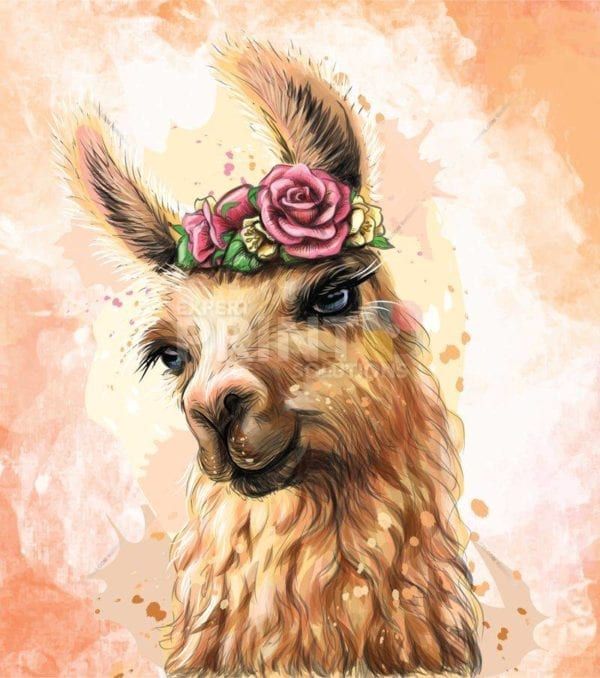 Cute Flower Llama Garden Flag