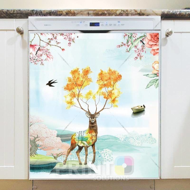 Beautiful Autumn Deer Dishwasher Magnet