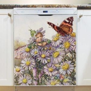 Victorian Vintage Flower Fairy and Butterfly Dishwasher Magnet