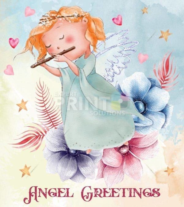 Cute Angel with Flowers #2 Garden Flag