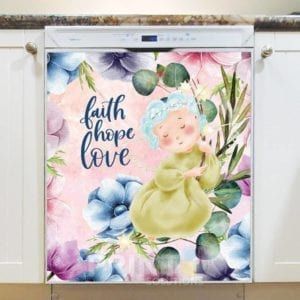 Cute Angel with Flowers #3 Dishwasher Magnet
