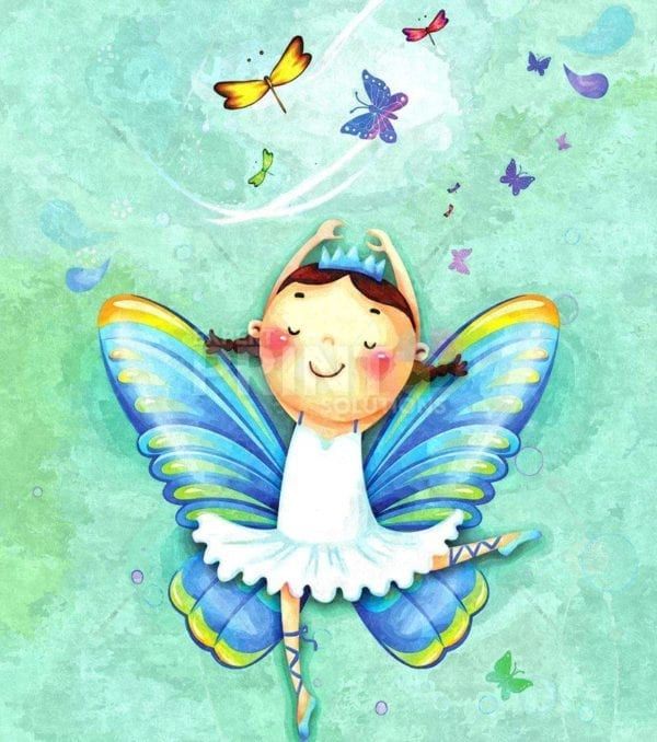 Cute Little Dancing Butterfly Fairy Garden Flag