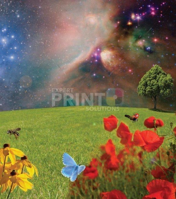 Nebula Above Fairyland Garden Flag