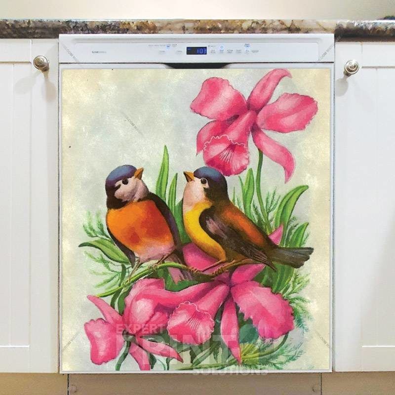 Little Birds in a Flower Nest Dishwasher Magnet