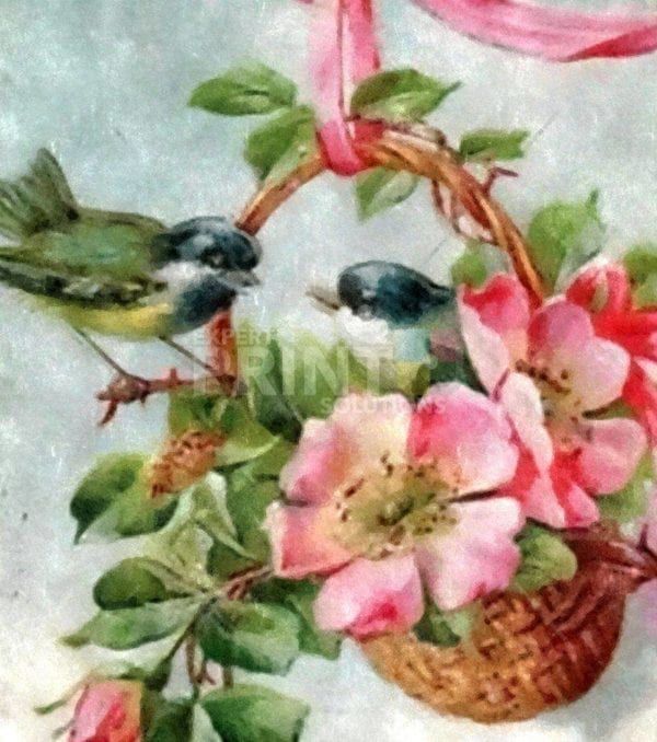 Flower Basket and Birds Garden Flag