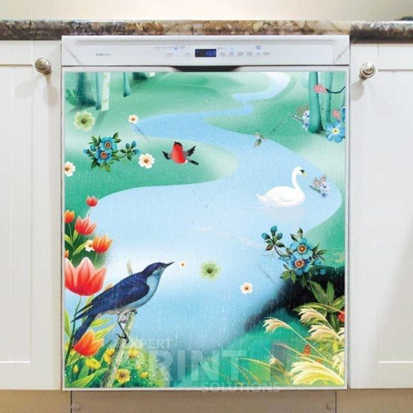 Summer Bird Paradise Dishwasher Magnet