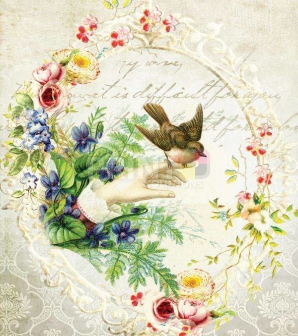 Little Bird on a Lady's Hand Garden Flag