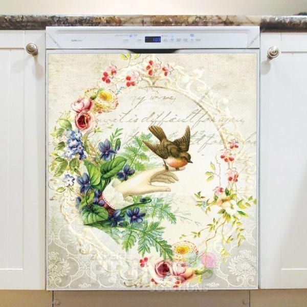 Little Bird on a Lady's Hand Dishwasher Magnet