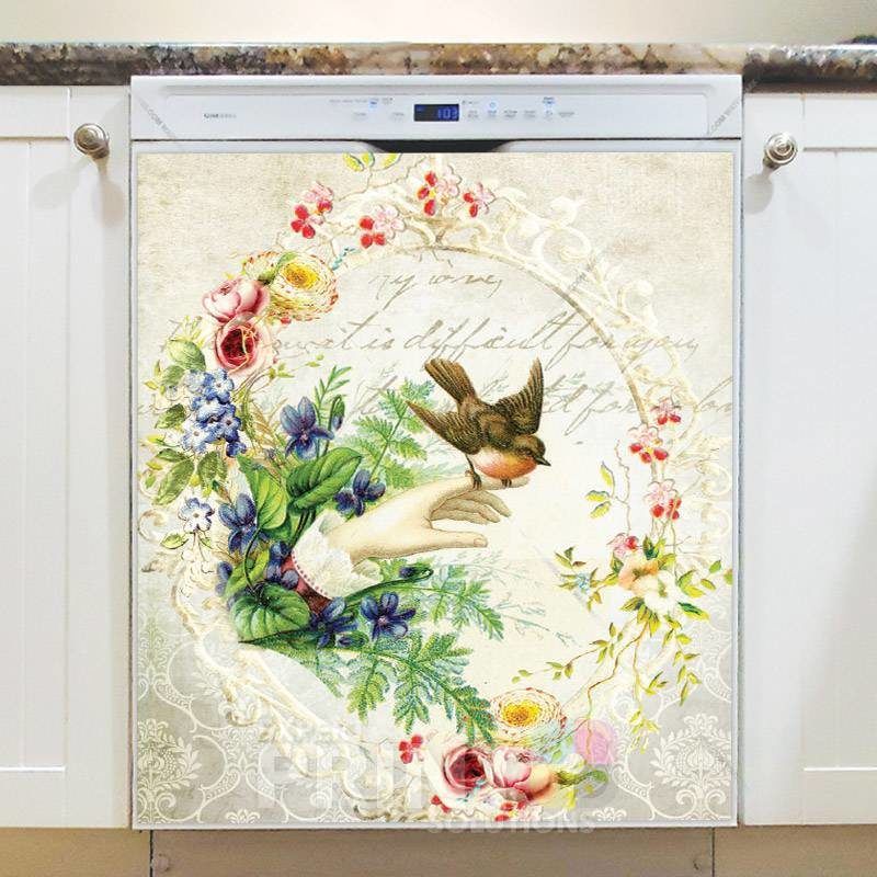 Little Bird on a Lady's Hand Dishwasher Magnet