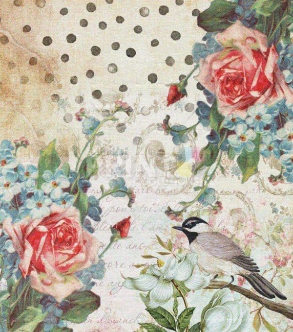 Victorian Flowers and a Bird #2 Garden Flag