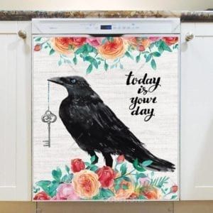 Vintage Crow with a Key Dishwasher Magnet