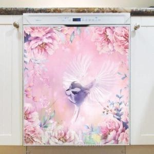 Little Flying Bird and Flowers Dishwasher Magnet